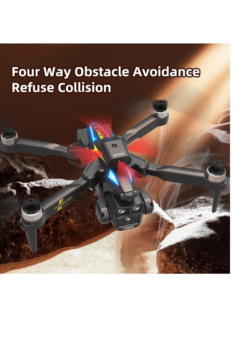 C10S Drone Profesional Dual HD 4K Camera Aerial Photography FPV Helicopters Obstacle Avoidance RC Foldable Quadcopter Toys(Black, including 3 battery)