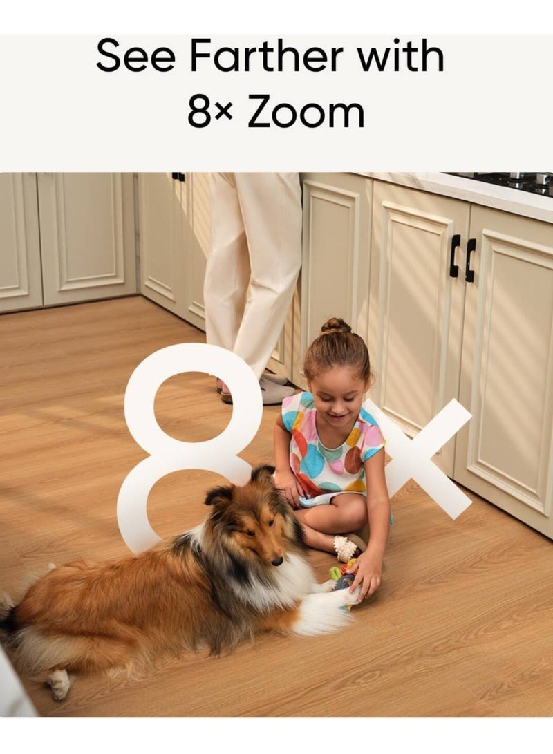 Eufy Indoor Cam S350, Dual Cameras, 4K UHD Resolution Security Camera with 8 Zoom and 360 PTZ, Human/Pet AI, Ideal for Baby Monitor/Pet Camera/Home Security, Dual-Band Wi-Fi 6, Plug in