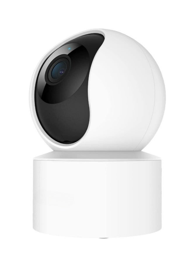 Smart C200 Home Security Surveillance Camera 1080P 360 Degree View AI Human Detection Two-Way Communication Supports Google and Alexa White Color