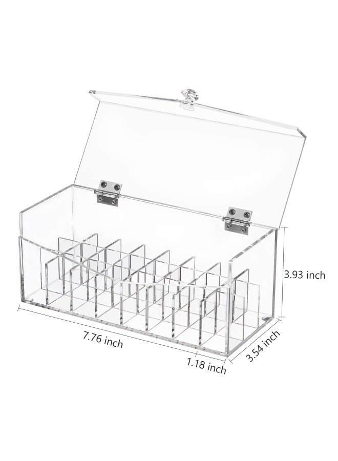 24 Spaces Acrylic Lipstick Organizer With Lid Dustproof Lipgloss Holder Case Beauty Makeup Storage