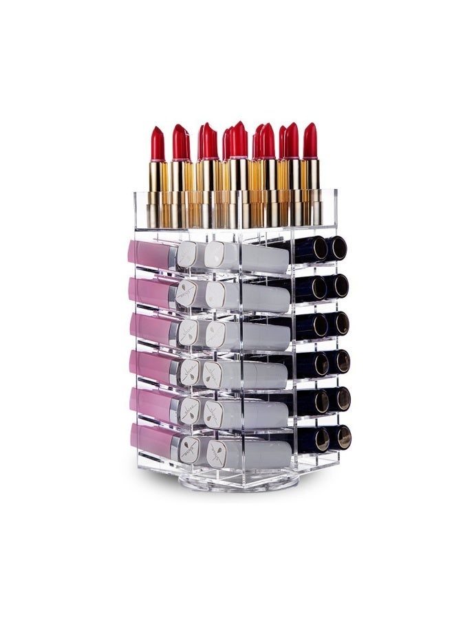 Type 1 Lipstick Holder  Acrylic Rotating 64 Lipstick Tower Organiser Spinning Lipstick Tower Lipgloss Holder With Removable Dividers