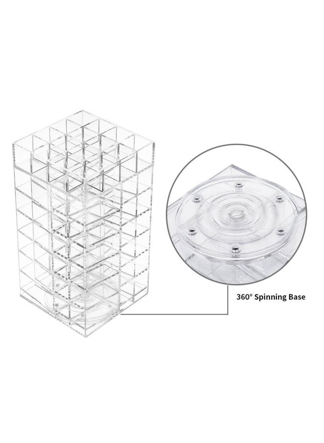 Type 1 Lipstick Holder  Acrylic Rotating 64 Lipstick Tower Organiser Spinning Lipstick Tower Lipgloss Holder With Removable Dividers