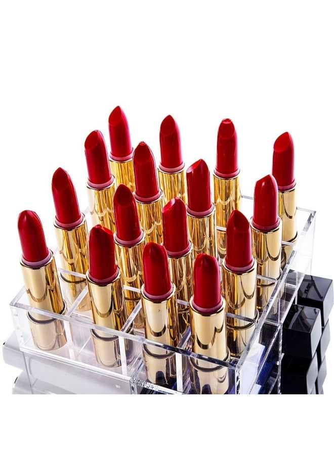 Type 1 Lipstick Holder  Acrylic Rotating 64 Lipstick Tower Organiser Spinning Lipstick Tower Lipgloss Holder With Removable Dividers