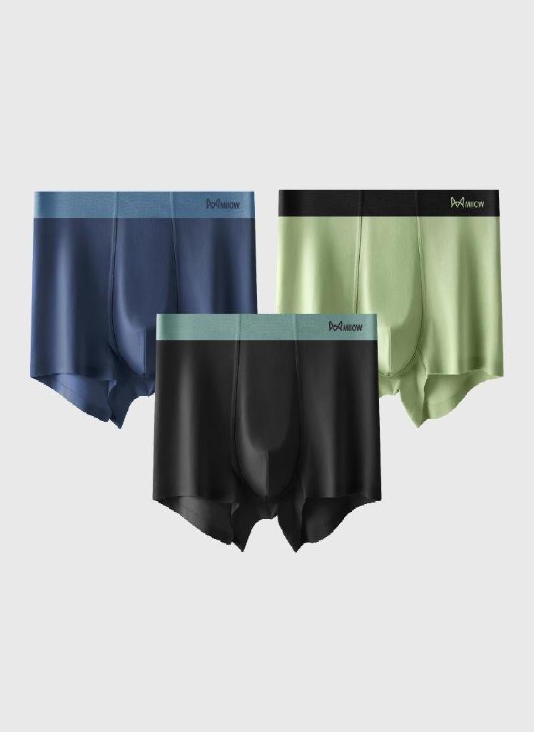 3pcs 50 Branch Modal Men's Underwear AAA Antibacterial Men's Two Color Underwear Summer Seamless Boxing Shorts