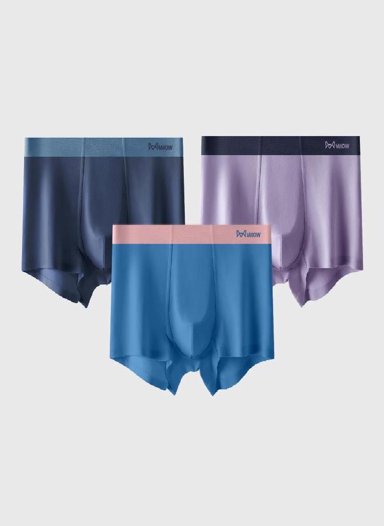 3pcs 50 Branch Modal Men's Underwear AAA Antibacterial Men's Two Color Underwear Summer Seamless Boxing Shorts