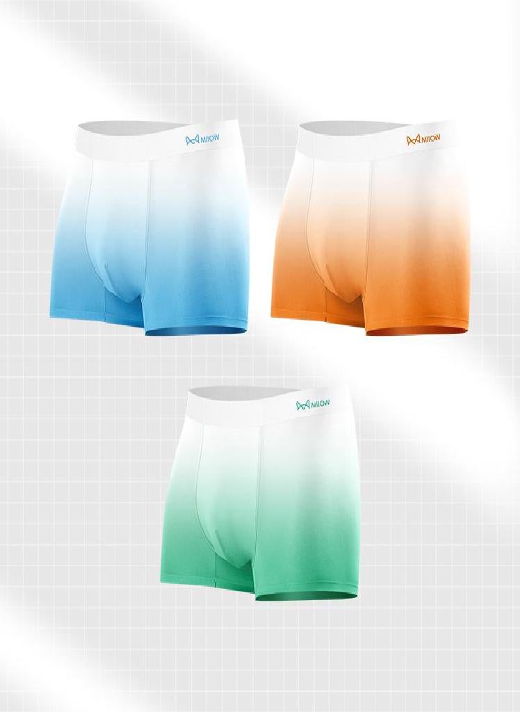 3pcs Ice Silk Men's Underwear AAA Antibacterial Mulberry Silk Crotch Summer  Seamless Boxing Shorts