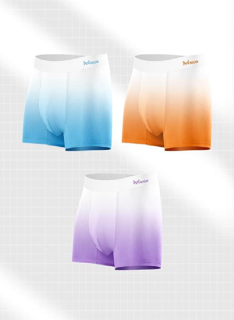 3pcs Ice Silk Men's Underwear AAA Antibacterial Mulberry Silk Crotch Summer  Seamless Boxing Shorts