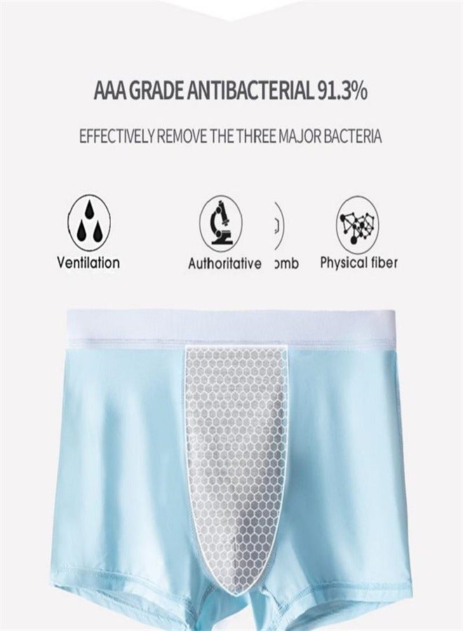 3Pcs 120D Ice Silk Men Boxer Shorts Thin Icy  Graphene Antibacterial Men's Panties Seamless Male Underpants Underwear