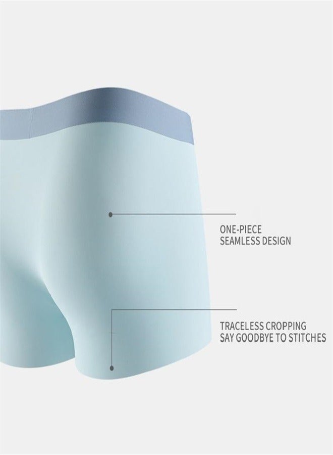 3Pcs Ice Silk Man Underwear Boxer Metal Fiber Antistatic Men Underpants Seamless Cut Hem Men's Panties Boxers Shorts Trunk