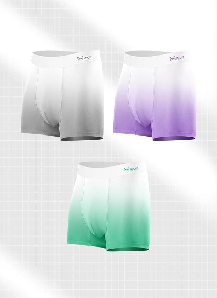 3pcs Ice Silk Men's Underwear AAA Antibacterial Mulberry Silk Crotch Summer  Seamless Boxing Shorts