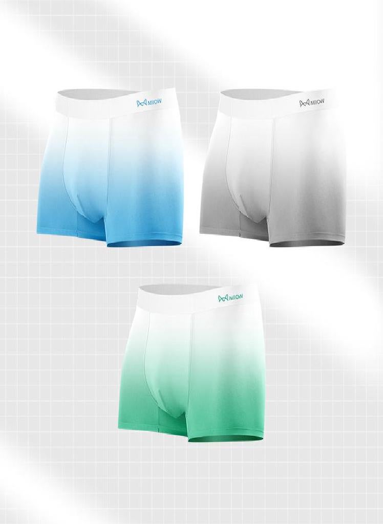3pcs Ice Silk Men's Underwear AAA Antibacterial Mulberry Silk Crotch Summer  Seamless Boxing Shorts