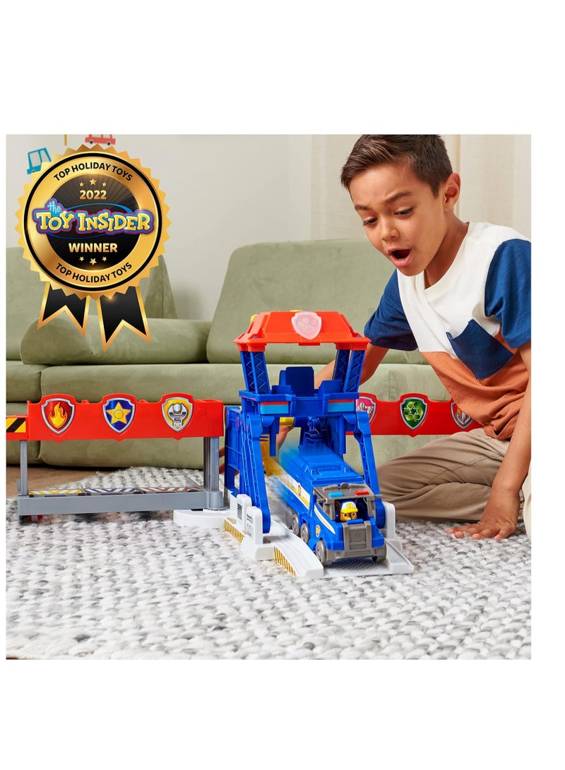 Big Truck Pups Truck Stop HQ, Transming Playset, Action Figures, Toy Cars, Lights and Sounds, Kids Toys Ages 3 and up