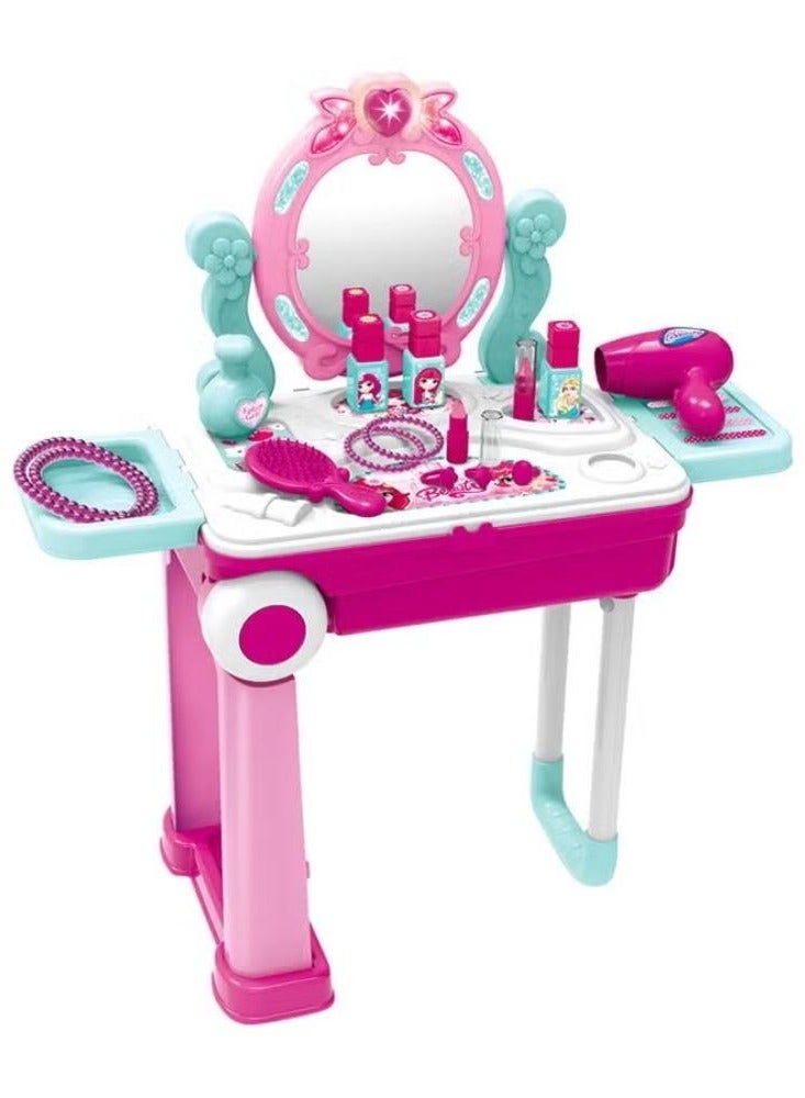 Portable Pretend Glamorous Vanity Make Up Beauty Play Set With Light And Sound cm