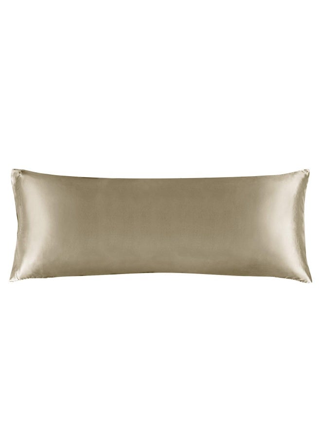 Satin Silk Body Pillow Pillowcase For Hair And Skin  Premium And Silky Taupe Long Body Pillow Case Cover 20X54 With Envelope Closure