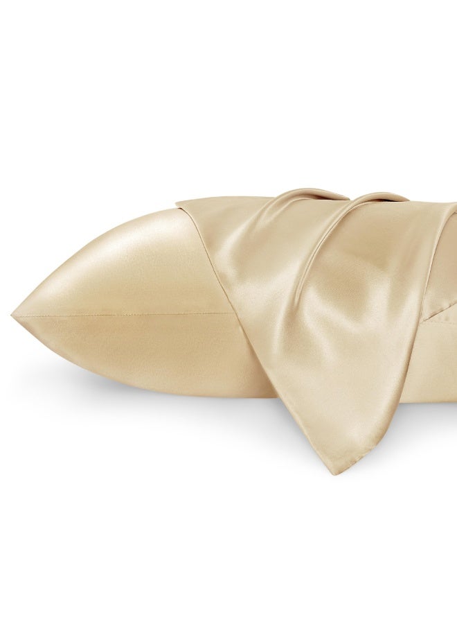 Satin Pillowcase For Hair And Skin Queen - Champagne Gold Silky Pillowcase 20X30 Inches - Satin Pillow Cases Set Of 2 With Envelope Closure  Similar To Silk Pillow Cases  Gifts For Women Men