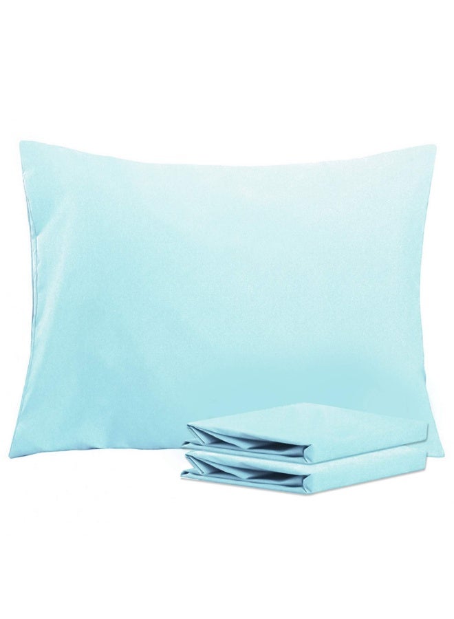 Ntbay Standard Pillowcase Set - 2 Pack Brushed Microfiber 20X26 Pillowcases - Soft  Wrinkle-Free  Fade-Resistant  Stain-Resistant  Aqua Pillowcases With Envelope Closure - 20X26 Inches  Aqua