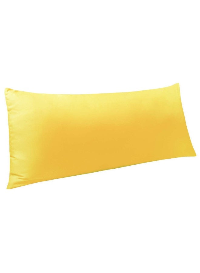 Ntbay 100 Brushed Microfiber Body Pillow Cover Ultra Soft And Cozy Envelope Closure Full Body Pillowcase For Adults 20X54 Inches Yellow