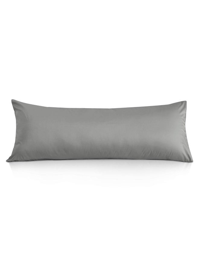 Body Pillow Cover  100  Cotton 800 Thread Count 21   54 Breathable Long Pillow Protector Case W No Zipper  Light Grey