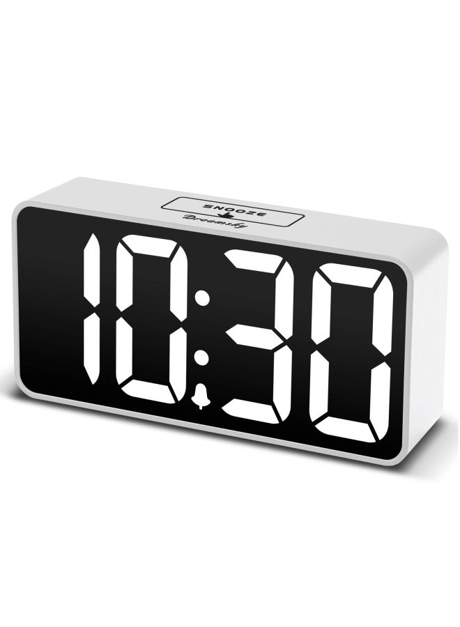 Small Digital Alarm Clock For Bedroom Large Big Numbers Display With Brightness Dimmer Electric Bedside Desk Clock With Usb Charging Port Adjustable Alarm Volume 12 24Hr Snooze