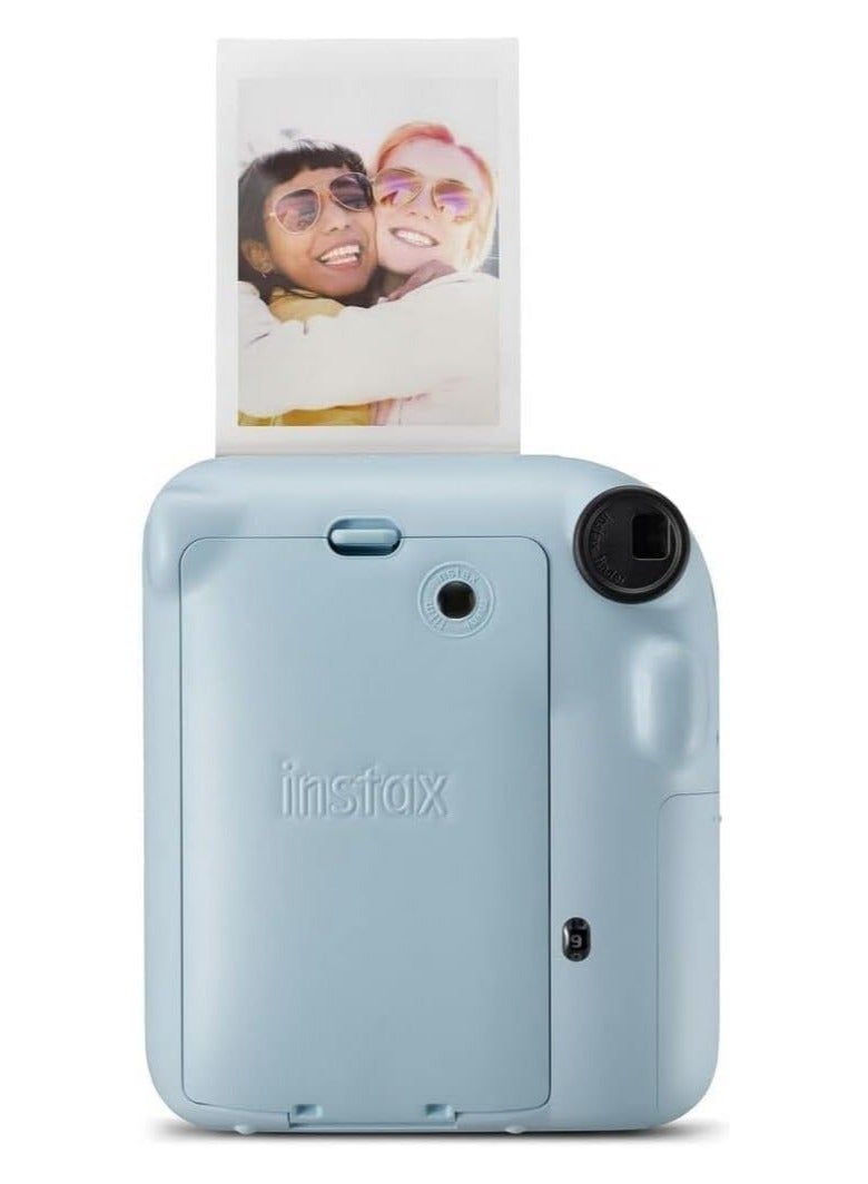 instax mini 12 instant film camera, auto exposure with Built-in selfie lens, Pastel Blue