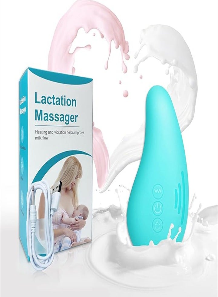 Lactation Massager, Heated Electric Massager for Breastfeeding - 10 Vibration Modes to Improve Milk Flow and Relieve Postpartum Swelling and Pain