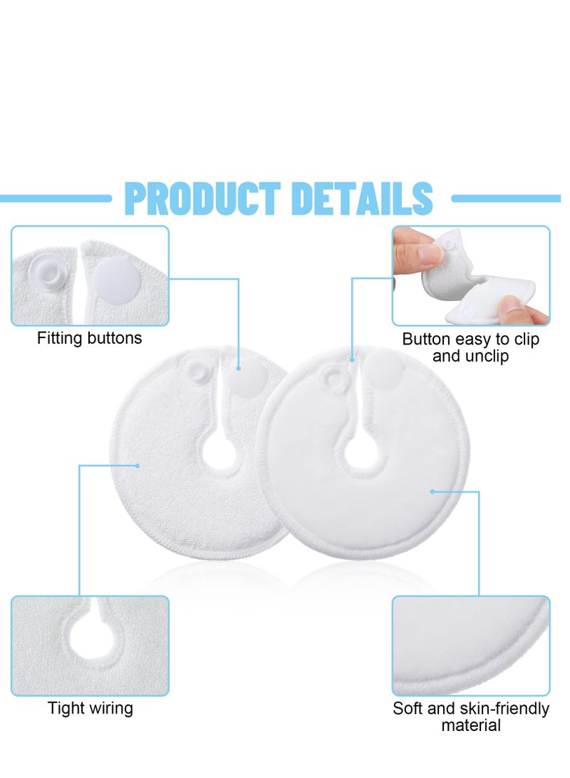 20 Pack G Tube Button Covers G Tube Pads Holder Peritoneal Abdominal Feeding Tube Supplies Soft Absorbent Cotton Pads Nursing Pads Peg Tube Accessories, White, 3 Inch