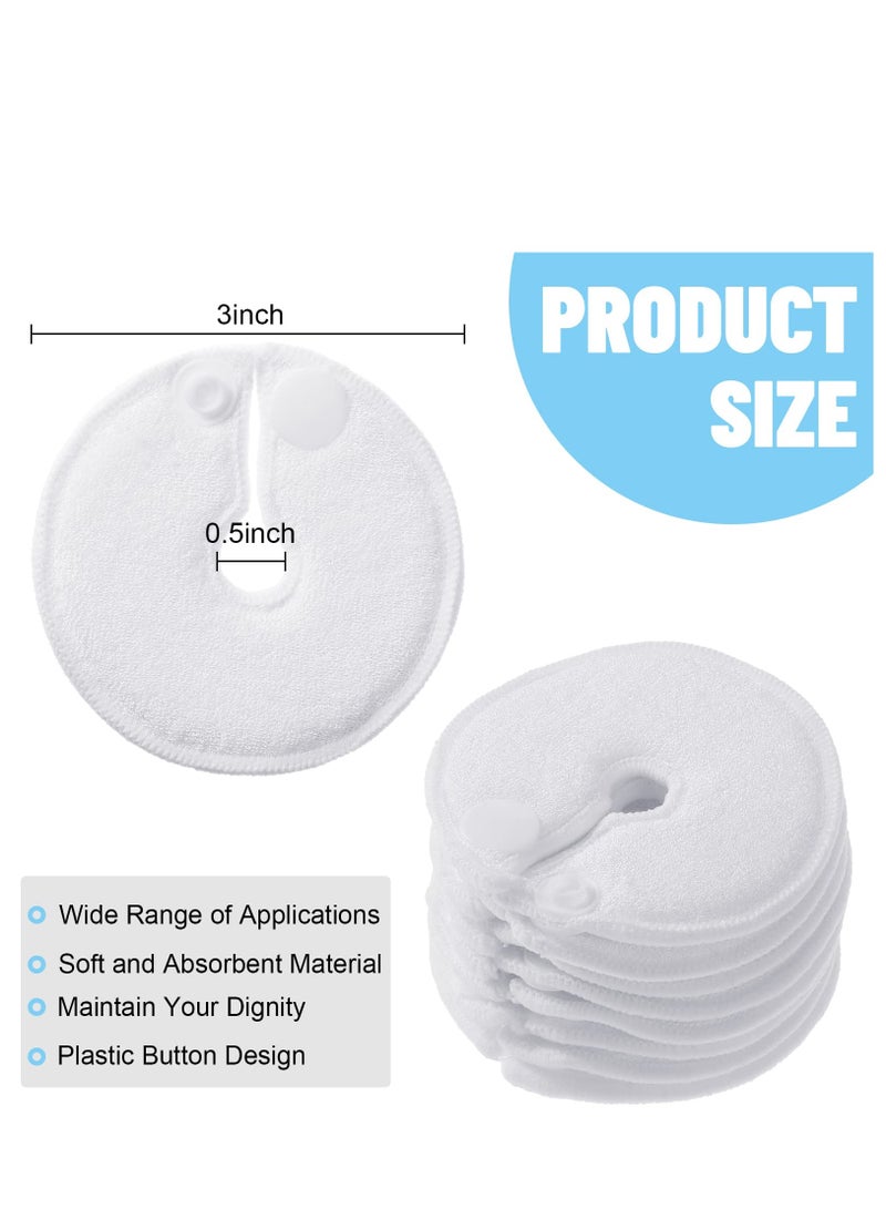 20 Pack G Tube Button Covers G Tube Pads Holder Peritoneal Abdominal Feeding Tube Supplies Soft Absorbent Cotton Pads Nursing Pads Peg Tube Accessories, White, 3 Inch