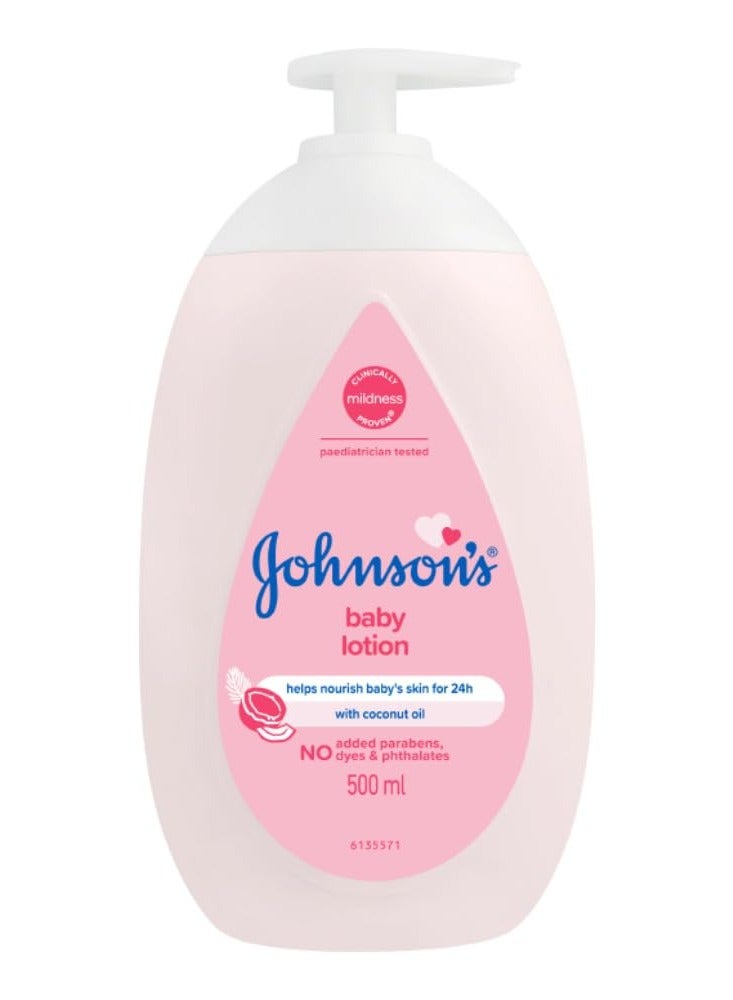 Johnson's Baby Lotion 100% Natural Plant Oil Based 24H Moisturized & Soft Skin 500ml