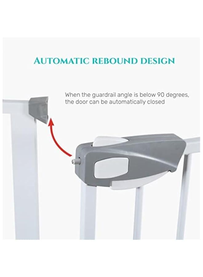 Auto Close Safety Baby Gate, Extra Wide Child Gate with 20 cm Extension Kit Maximum Suitable For 104 cm, Baby Gates for Stairs & Doorways, Easy Install (Safety Railing + 20cm Extension Kit)