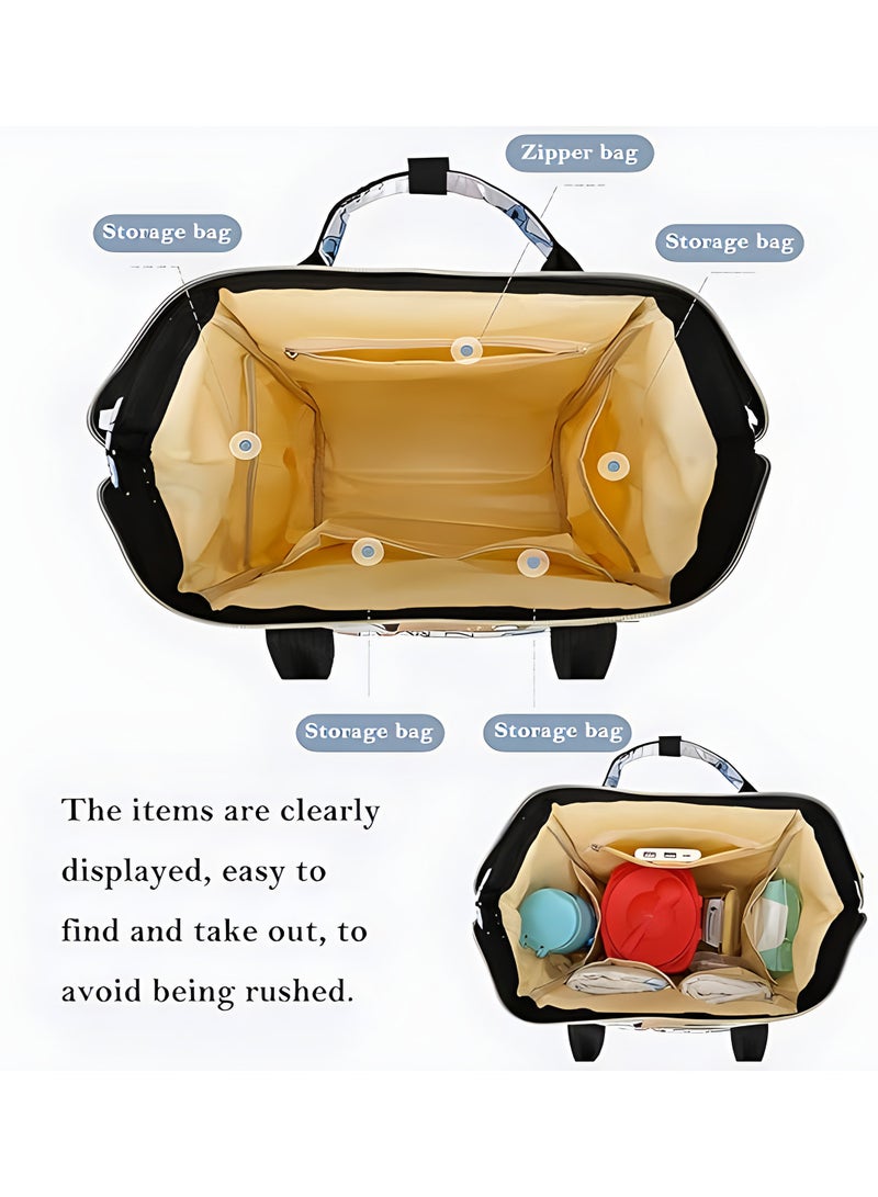 Diaper Bag Waterproof Diaper Changing Totes Multi-Function Travel Portable Bassinet Diaper Bag Backpack Mommy Bag