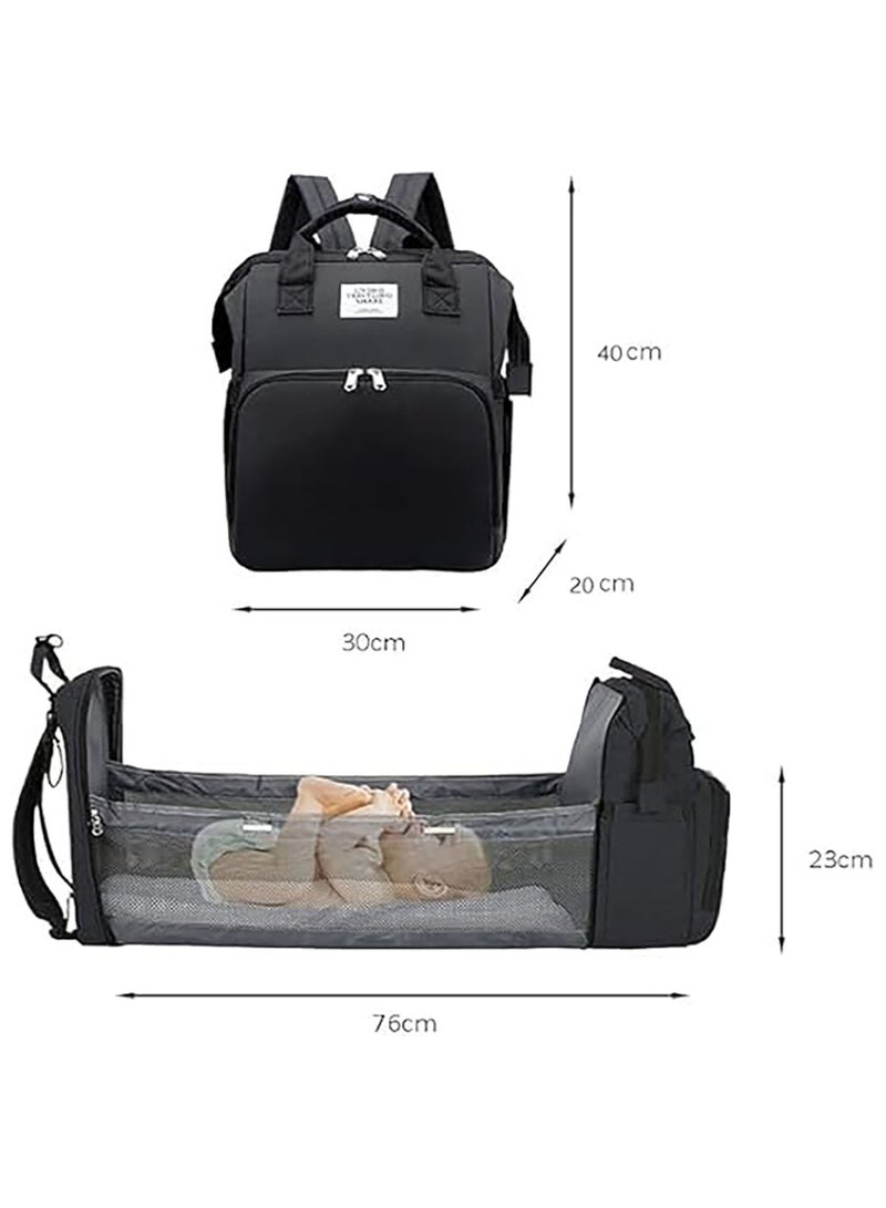 Diaper Bag Waterproof Diaper Changing Totes Multi-Function Travel Portable Bassinet Diaper Bag Backpack Mommy Bag