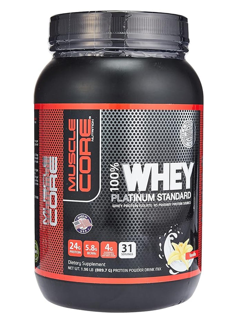 Whey Platinum Standard Vanilla Whey Protein Isolate As Primary Protein Source 24G Protein, 5.8G Bcaas 31 Servings 889.7G