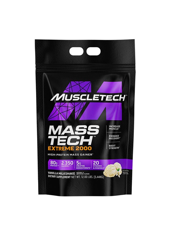 MuscleTech Mass Tech Extreme 2000 Vanilla Milkshake 12lbs US (RB)