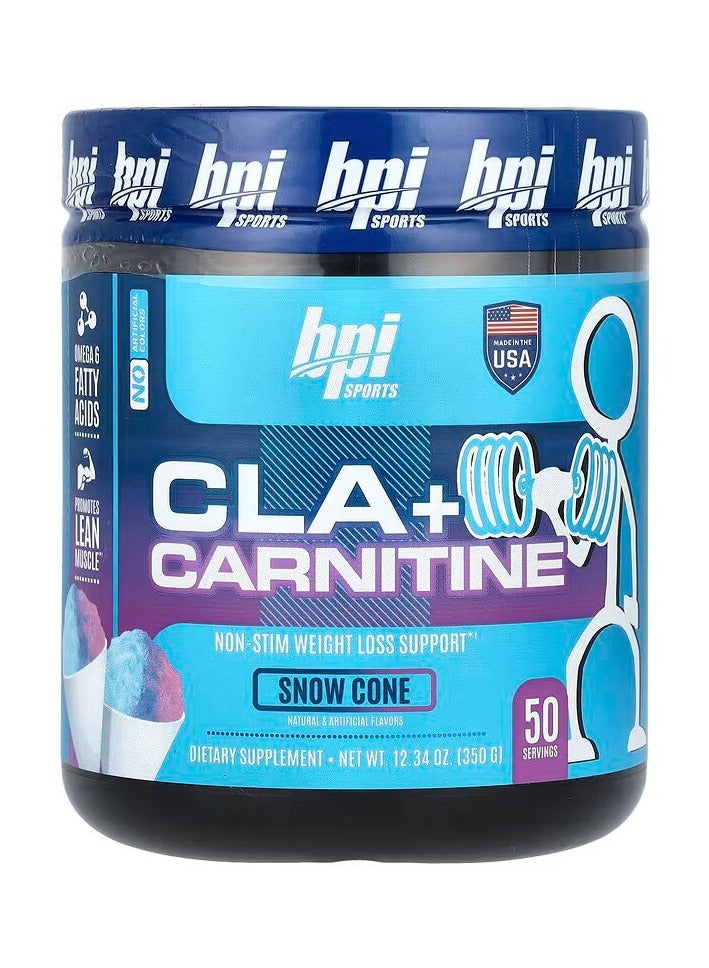 BPI Sports CLA + Carnitine 350g Snow Cone Flavor 50 Serving