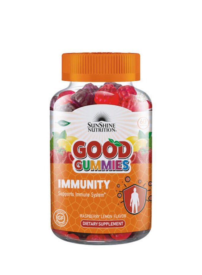 Good Gummies Immunity Supports Raspberry Lemon Flavor Dietary Supplement 60 Gummies