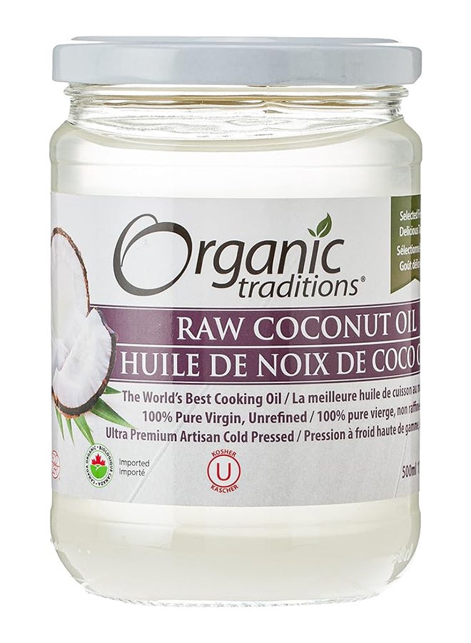 Raw Coconut Oil Healthy Cooking Oil Cold Pressed 100% Pure Virgin And Unrefined 500 Ml
