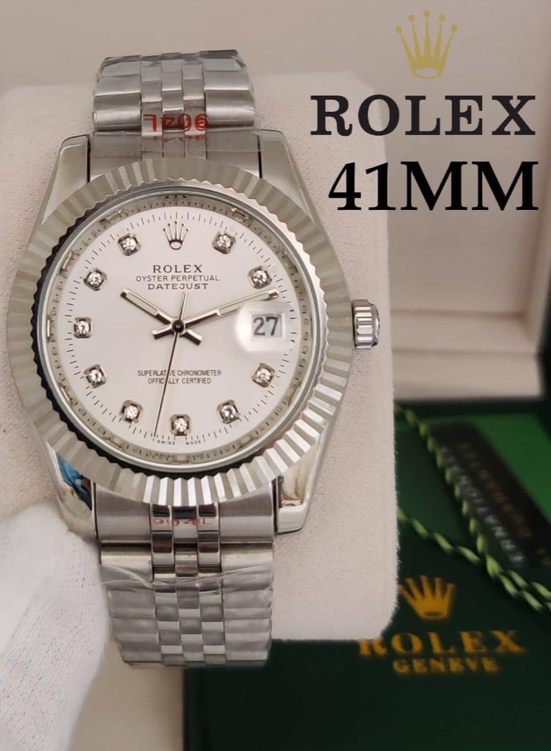 Rolex Watch For Men Silver Colour