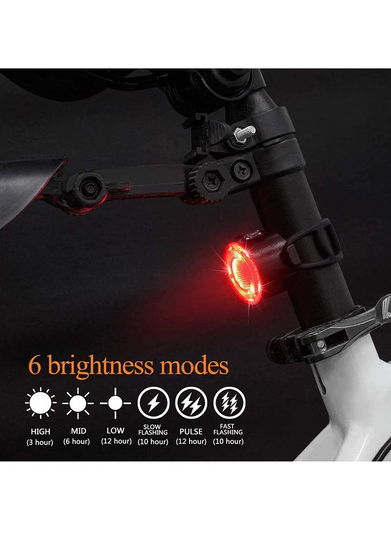 USB rechargeable LED bicycle light kit, IPX5 waterproof mountain road helmet bike super bright headlight and tail light kit, suitable for men, women, and children