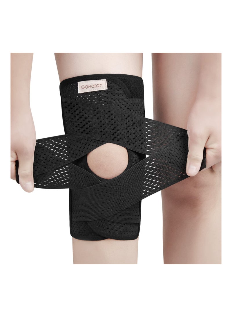 Knee Brace with Side Stabilizers for Meniscal Tear Knee Pain Arthritis Injuries Recovery Breathable Adjustable Knee Support for Men and Women