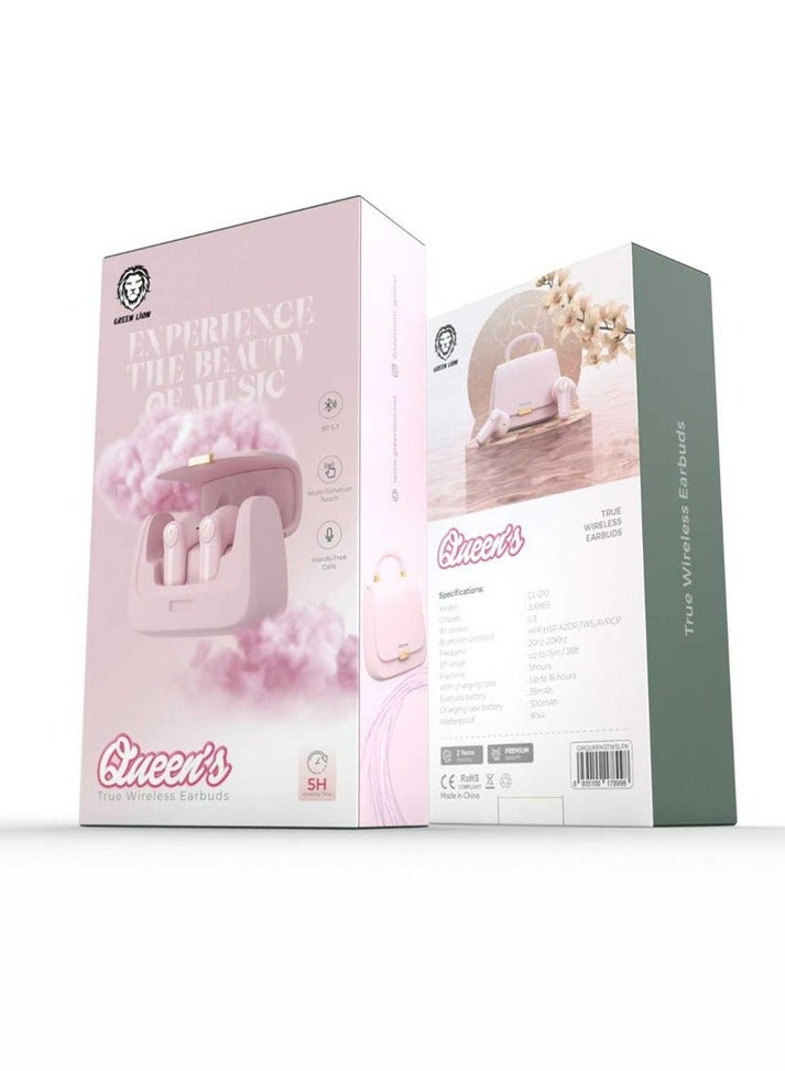 Queen's True wireless Earbuds_Light Pink