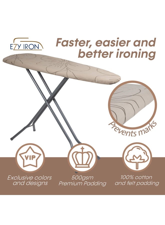 Padded Ironing Board Cover Thick Padding Slashes Your Iron Time Heat Reflective Fits Standard And Large Boards 15 X 54 Premium Heavy Duty Cover And Pad Beige