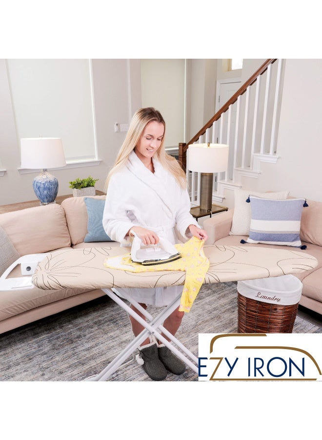 Padded Ironing Board Cover Thick Padding Slashes Your Iron Time Heat Reflective Fits Standard And Large Boards 15 X 54 Premium Heavy Duty Cover And Pad Beige