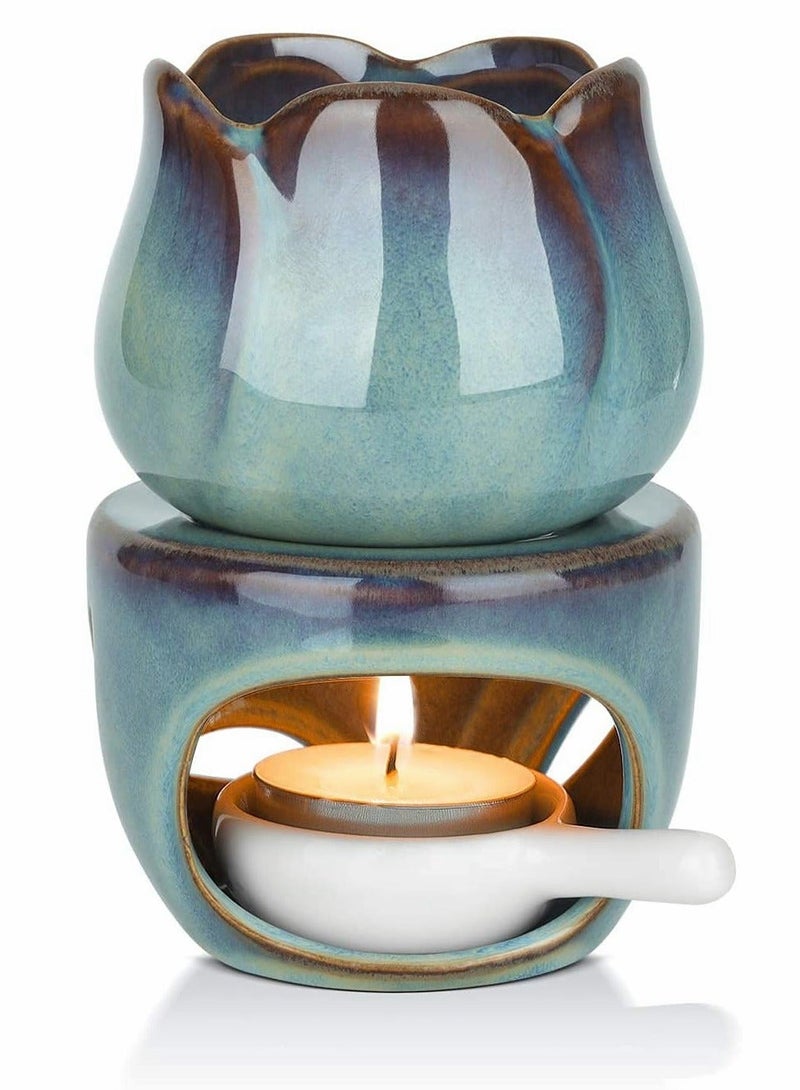 Wax Melt Essential Oil Burner, Removable Aromatherapy Burner Ceramic Aroma Oil Candle Diffuser Wax Tart Warmer