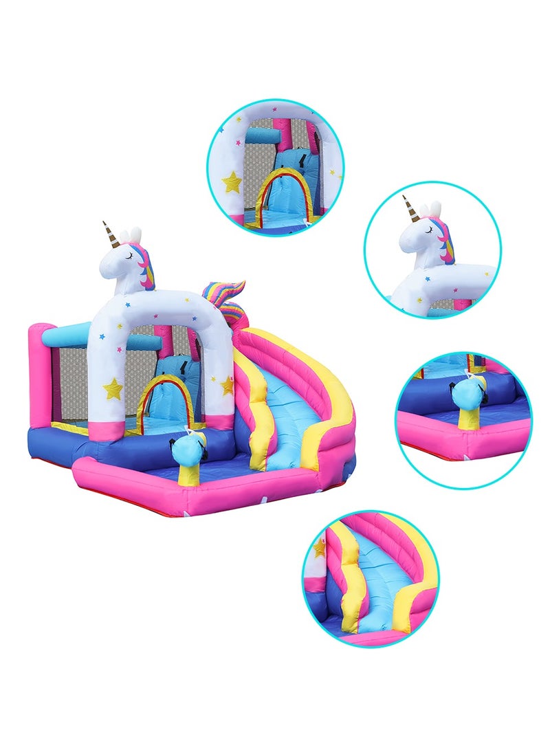 Doctor Dolphin Inflatable Bounce House for Kids Unicorn Bouncy House with Blower Toddle Bouncy Castle Kids Slide for Outdoor 63103