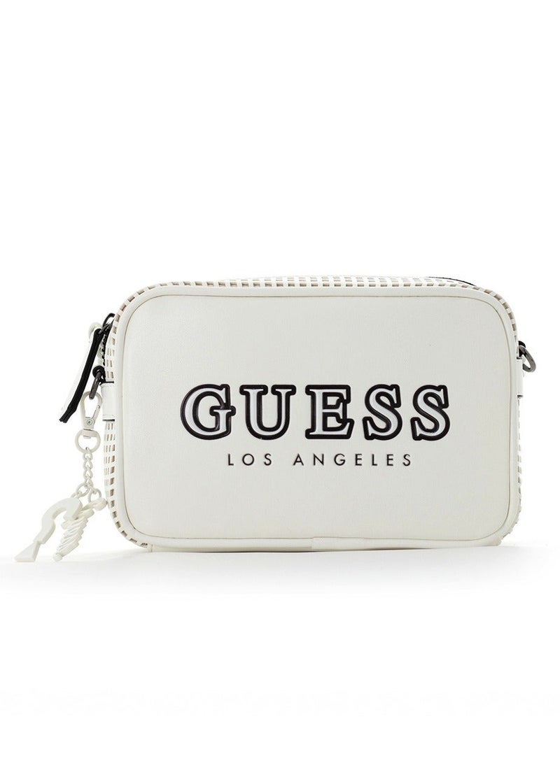 Guess-Women's Bag-Personalized Letter LOGO Cingard Backpack White