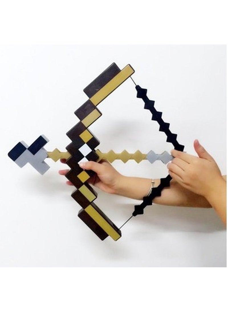 Minecraft Peripheral Toys Brown Bow And Arrow Diamond Sword Draft Two-In-One Set Ejectable Gift