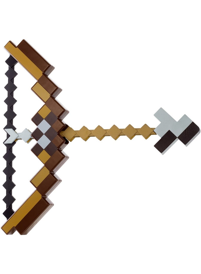 Minecraft Peripheral Toys Brown Bow And Arrow Diamond Sword Draft Two-In-One Set Ejectable Gift
