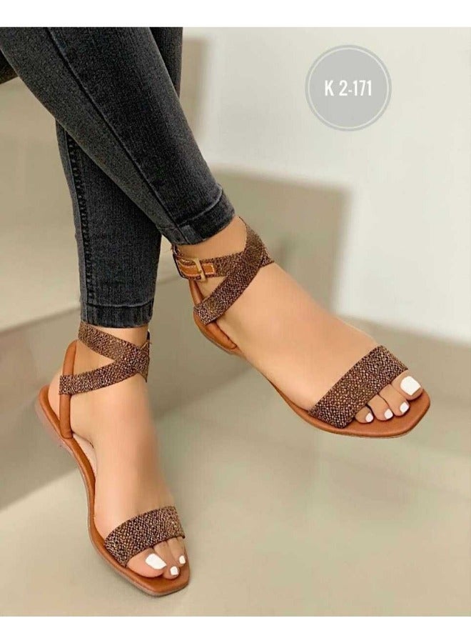 Womens Ankle Strappy Flip Flops Flat Gladiator Sandals Summer Beach Ladies Shoes