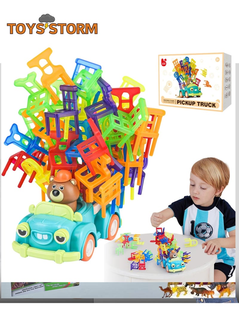 Stacking Games for Kids - Colorful Chair Stacking Toys Puzzle Toy Block Stacking Tower,Mini Chairs Stacking Balance Game, Toy Gifts for Kids Girl & Boys 6 7 8 9 10 11 12 Years Old