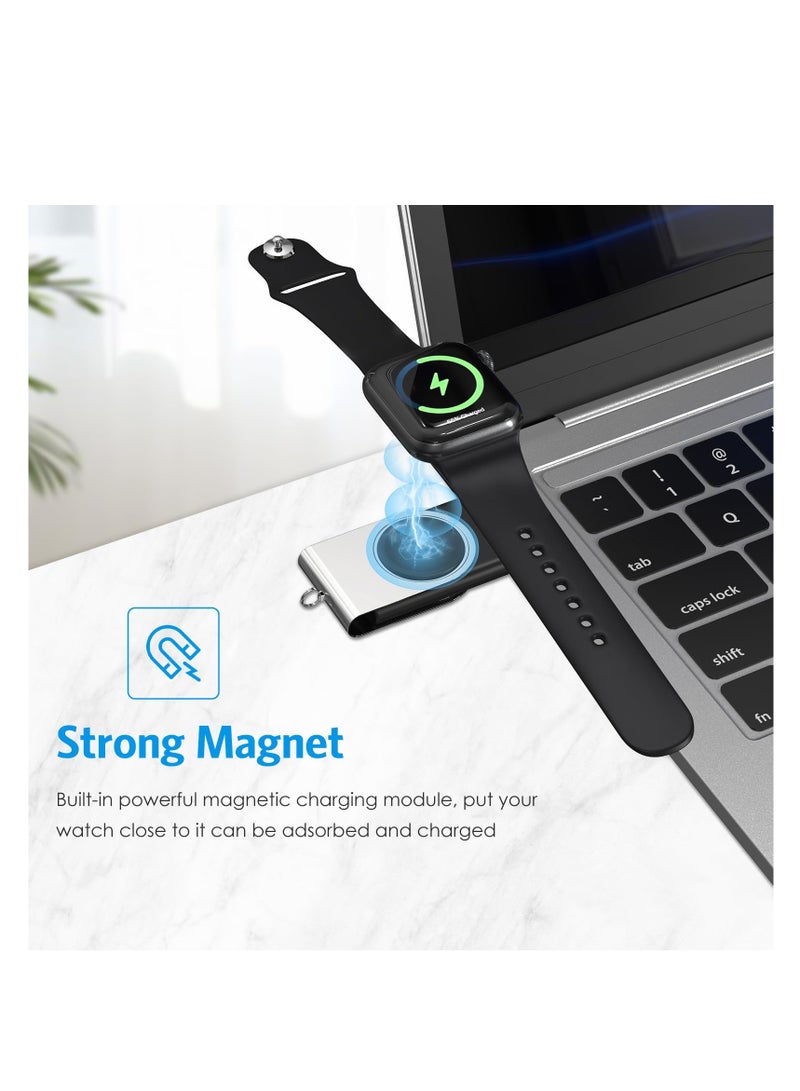 Wireless Charger Fit for Apple Samsung Watch, Portable Magnetic 2 in 1, Wireless Fast Watch Charger Stand, Compatible with Apple Watch Series 8 7 SE 6 5 4 3 2, Samsung Galaxy Watch 5 4 3 2 1